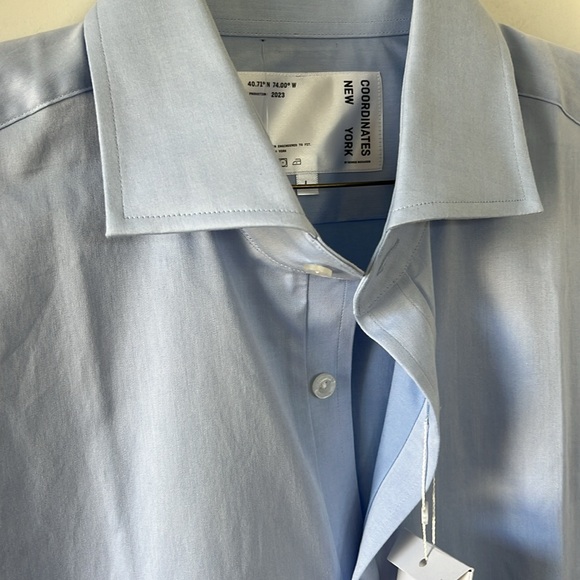Coordinates New York light blue button up shirt Large - Picture 2 of 7